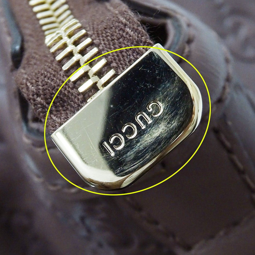 GUCCI グッチ スーキー 2wayバッグ シマ ブラウン 247902 シマレザー レディース 【中古】