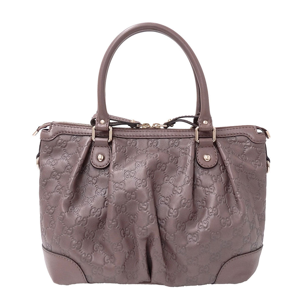 GUCCI グッチ スーキー 2wayバッグ シマ ブラウン 247902 シマレザー レディース 【中古】