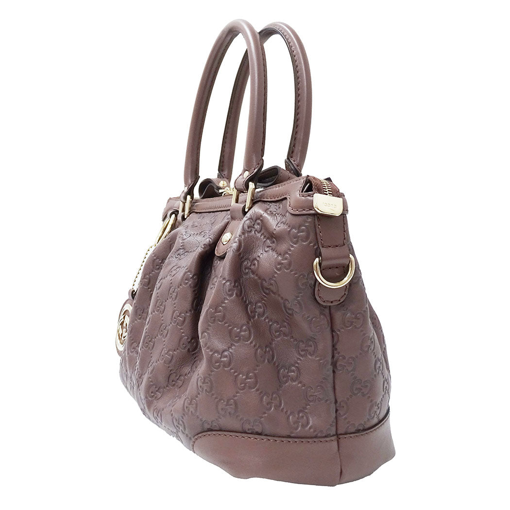 GUCCI グッチ スーキー 2wayバッグ シマ ブラウン 247902 シマレザー レディース 【中古】