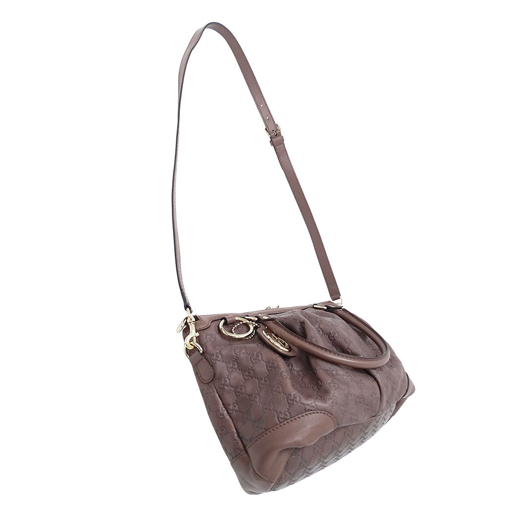 GUCCI グッチ スーキー 2wayバッグ シマ ブラウン 247902 シマレザー レディース 【中古】