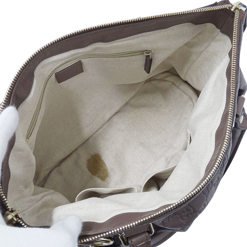 GUCCI グッチ スーキー 2wayバッグ シマ ブラウン 247902 シマレザー レディース 【中古】