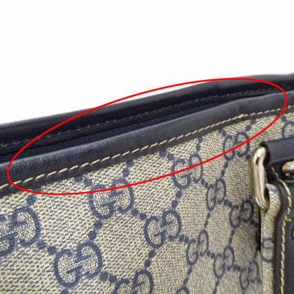 GUCCI グッチ ショルダーバッグ ネイビー ベージュ 246413 GGプラス メンズ 【中古】