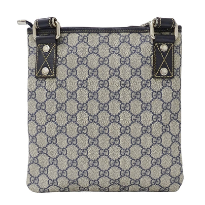 GUCCI グッチ ショルダーバッグ ネイビー ベージュ 246413 GGプラス メンズ 【中古】