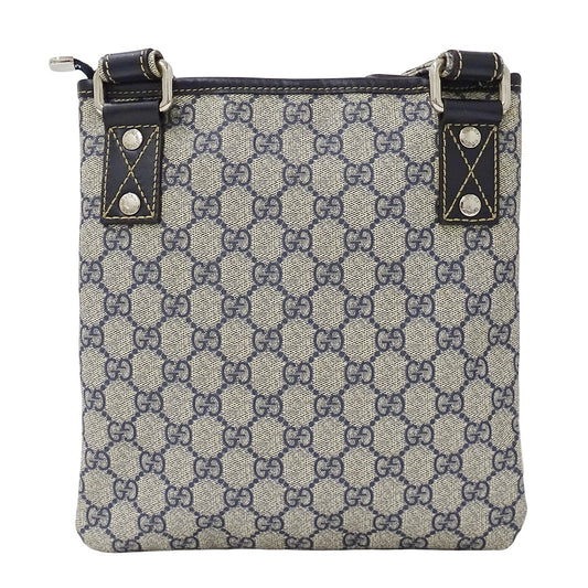 GUCCI グッチ ショルダーバッグ ネイビー ベージュ 246413 GGプラス メンズ 【中古】
