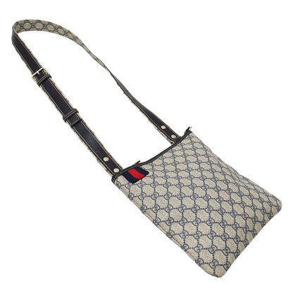 GUCCI グッチ ショルダーバッグ ネイビー ベージュ 246413 GGプラス メンズ 【中古】
