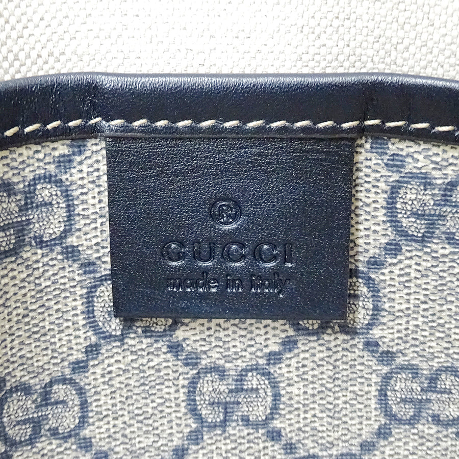 GUCCI グッチ ショルダーバッグ ネイビー ベージュ 246413 GGプラス メンズ 【中古】