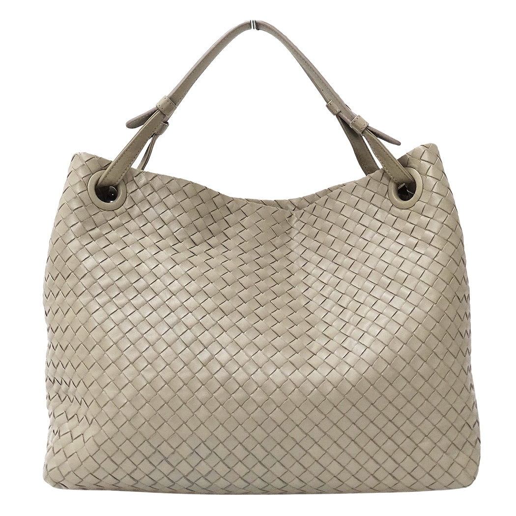 BOTTEGAVENETA ボッテガ・ヴェネタ トートバッグ イントレチャート ベージュ 179320 レザー レディース 【中古】