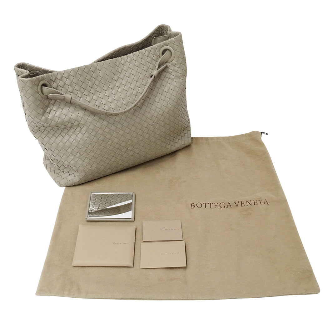 BOTTEGAVENETA ボッテガ・ヴェネタ トートバッグ イントレチャート ベージュ 179320 レザー レディース 【中古】