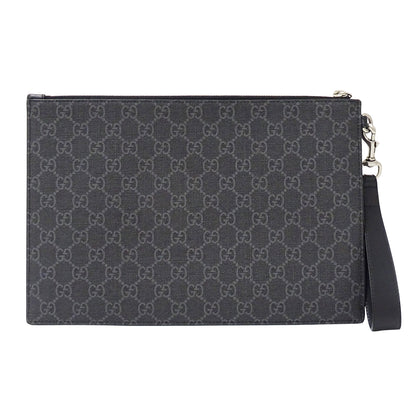 GUCCI グッチ クラッチ・セカンドバッグ キングスネーク ブラック 473904 GGスプリームキャンバス メンズ 【中古】
