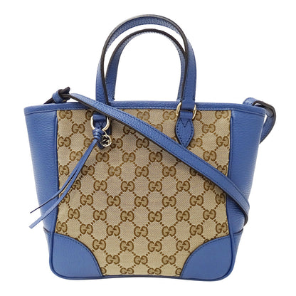 GUCCI グッチ 2wayバッグ GGキャンバス ブルー ベージュ 449241 GGキャンバス レディース 【中古】