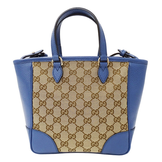GUCCI グッチ 2wayバッグ GGキャンバス ブルー ベージュ 449241 GGキャンバス レディース 【中古】