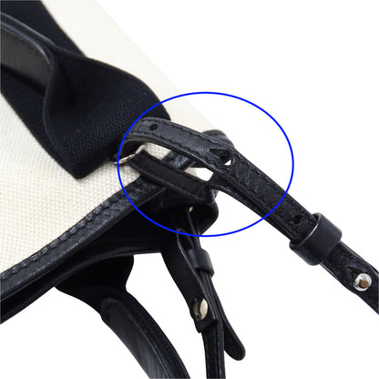 BALENCIAGA バレンシアガ カバスXS ハンドバッグ ホワイト ブラック 390346 キャンバス 【中古】