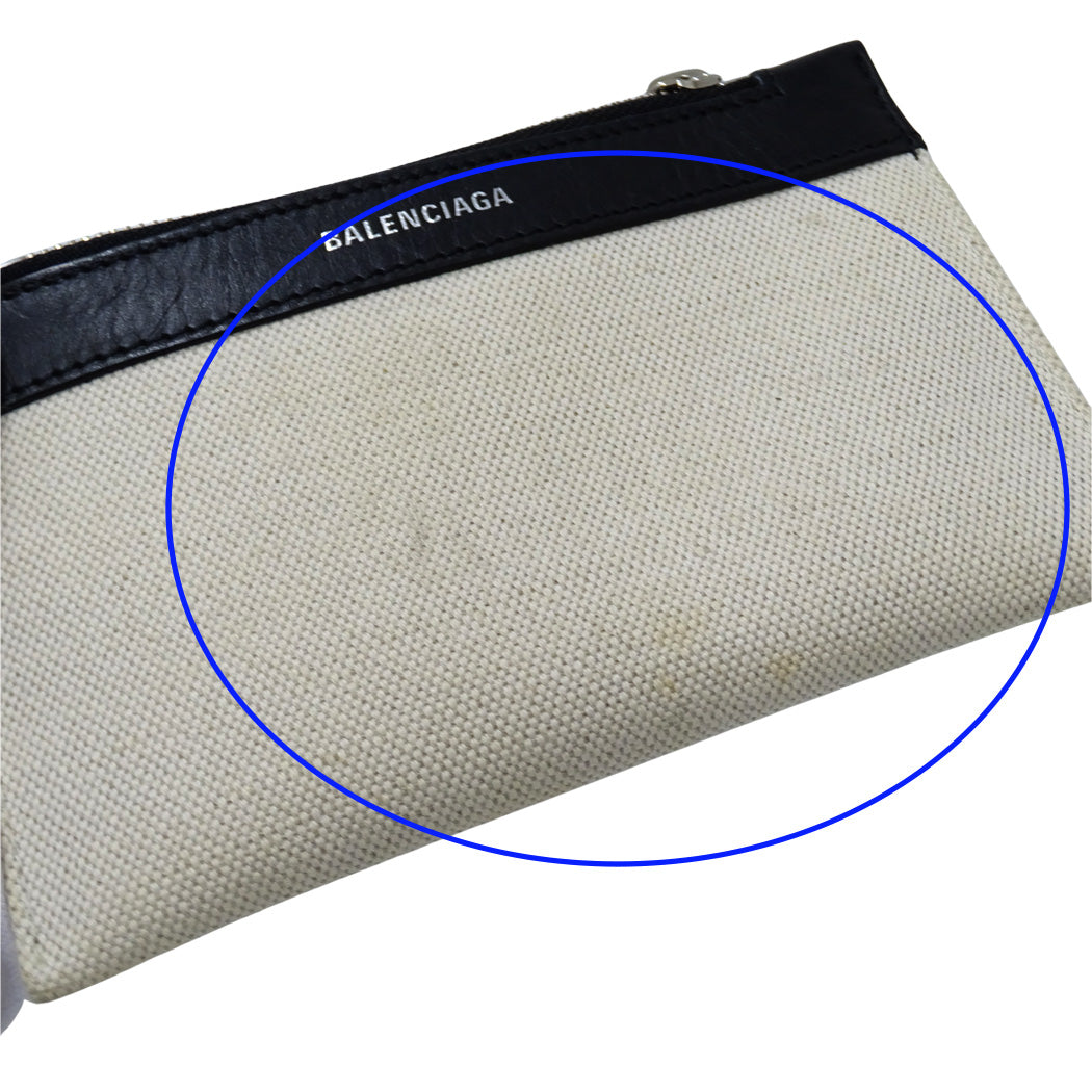 BALENCIAGA バレンシアガ カバスXS ハンドバッグ ホワイト ブラック 390346 キャンバス 【中古】