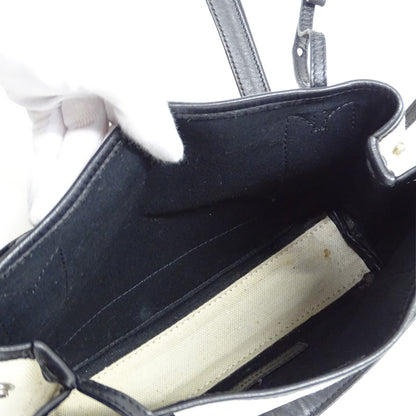 BALENCIAGA バレンシアガ カバスXS ハンドバッグ ホワイト ブラック 390346 キャンバス 【中古】