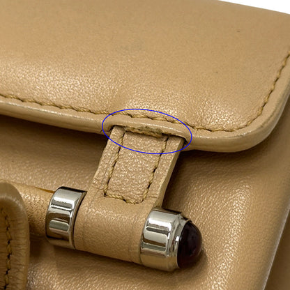 Cartier カルティエ ハンドバッグ カボション ベージュ レザー レディース 【中古】