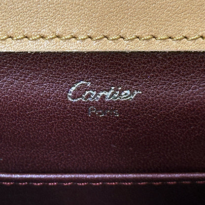 Cartier カルティエ ハンドバッグ カボション ベージュ レザー レディース 【中古】