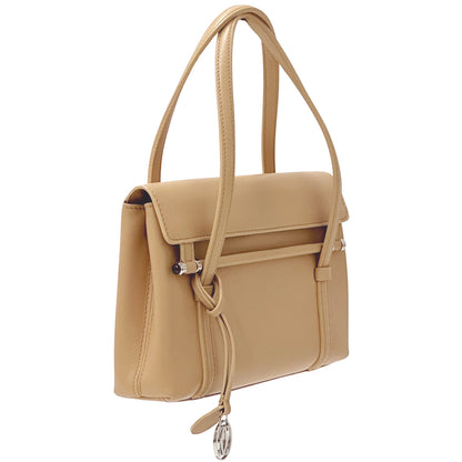 Cartier カルティエ ハンドバッグ カボション ベージュ レザー レディース 【中古】
