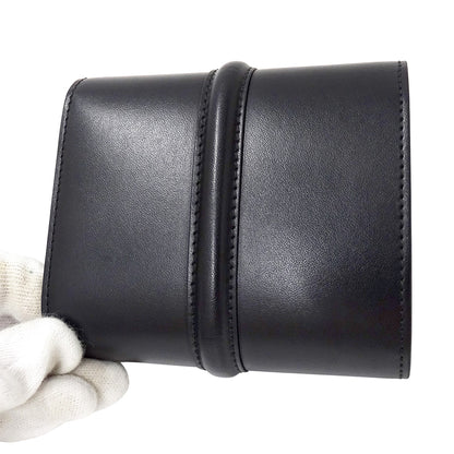 CELINE セリーヌ スモール トリフォールドウォレット 16 セーズ 三つ折り財布 ブラック レザー レディース 【中古】