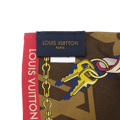 LOUIS VUITTON ルイ・ヴィトン バンドー・トリビュート トゥー スカーフ ブラック ブラウン M76235 シルク レディース 【中古】