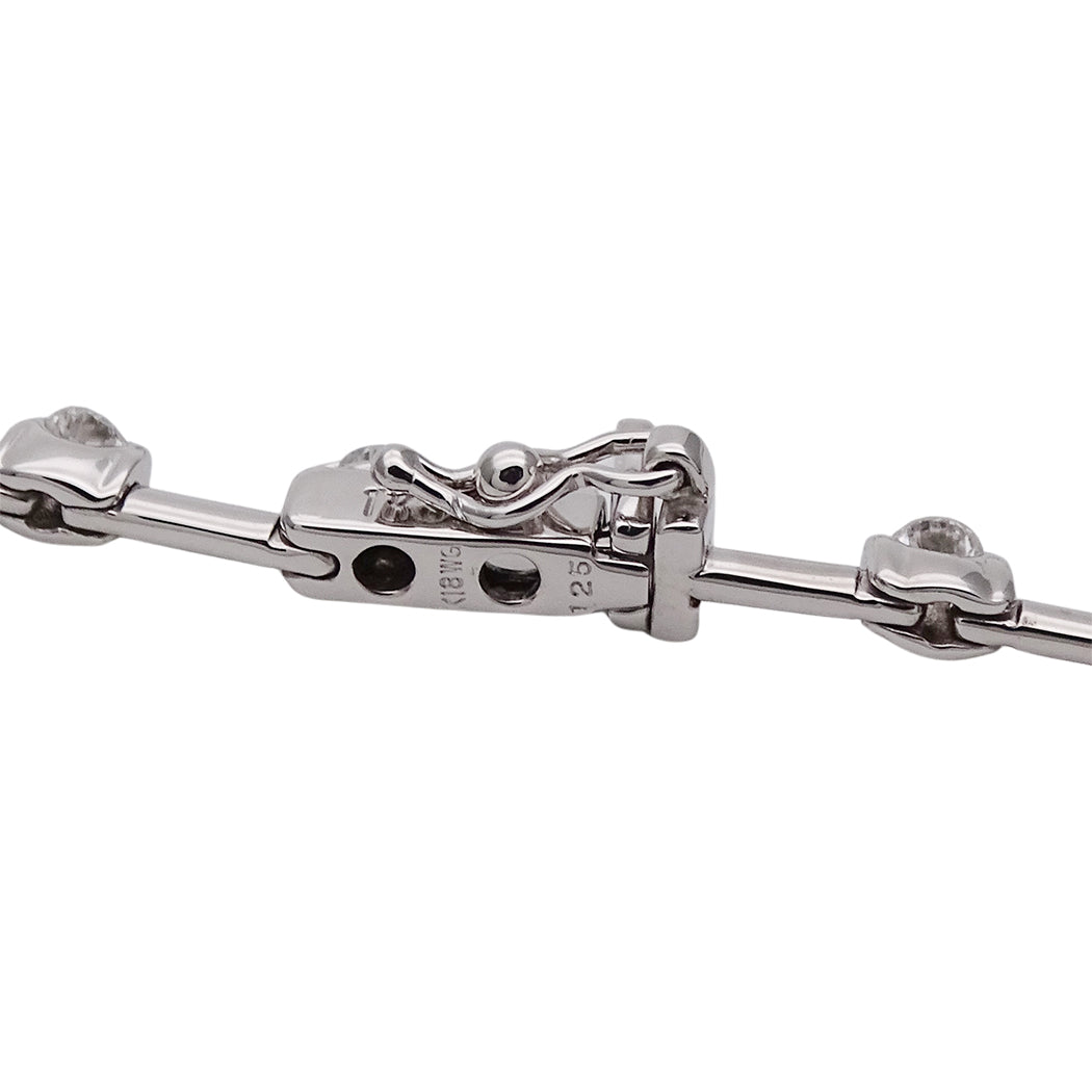 LINE ライン ブレスレット K18WG ダイヤモンド D1.25 レディース メンズ 磨き済み【中古】