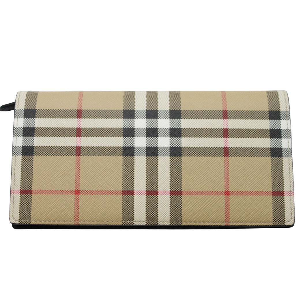 BURBERRY バーバリー 長財布 ブラウン レザー レディース メンズ 【中古】