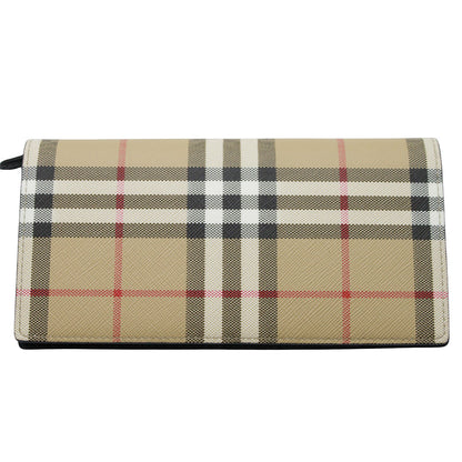 BURBERRY バーバリー 長財布 ブラウン レザー レディース メンズ 【中古】