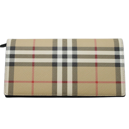 BURBERRY バーバリー 長財布 ブラウン レザー レディース メンズ 【中古】