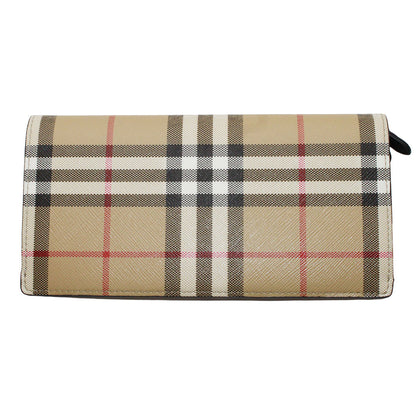 BURBERRY バーバリー 長財布 ブラウン レザー レディース メンズ 【中古】