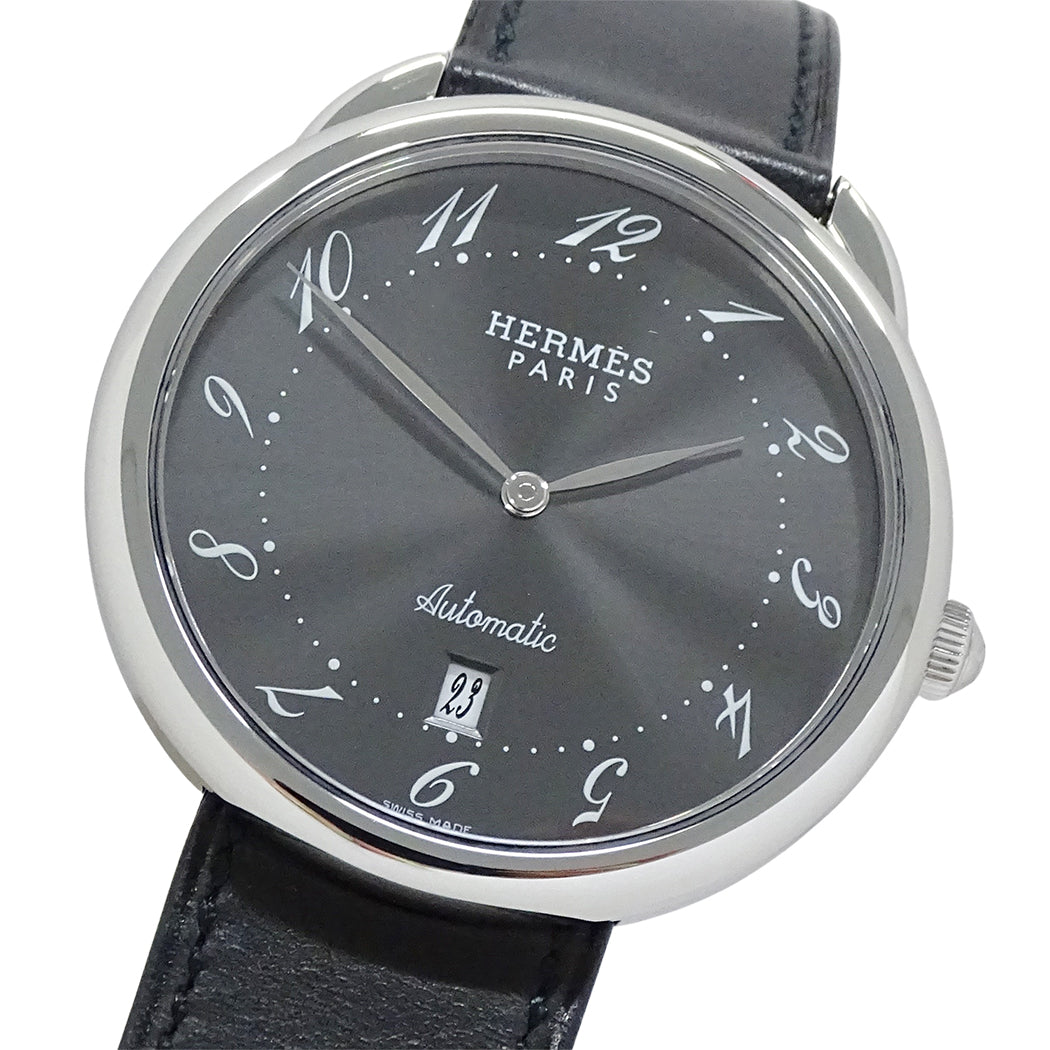 HERMES エルメス アルソー AR4.810 メンズ 腕時計 自動巻き AT ステンレス レザー 磨き済み【中古】