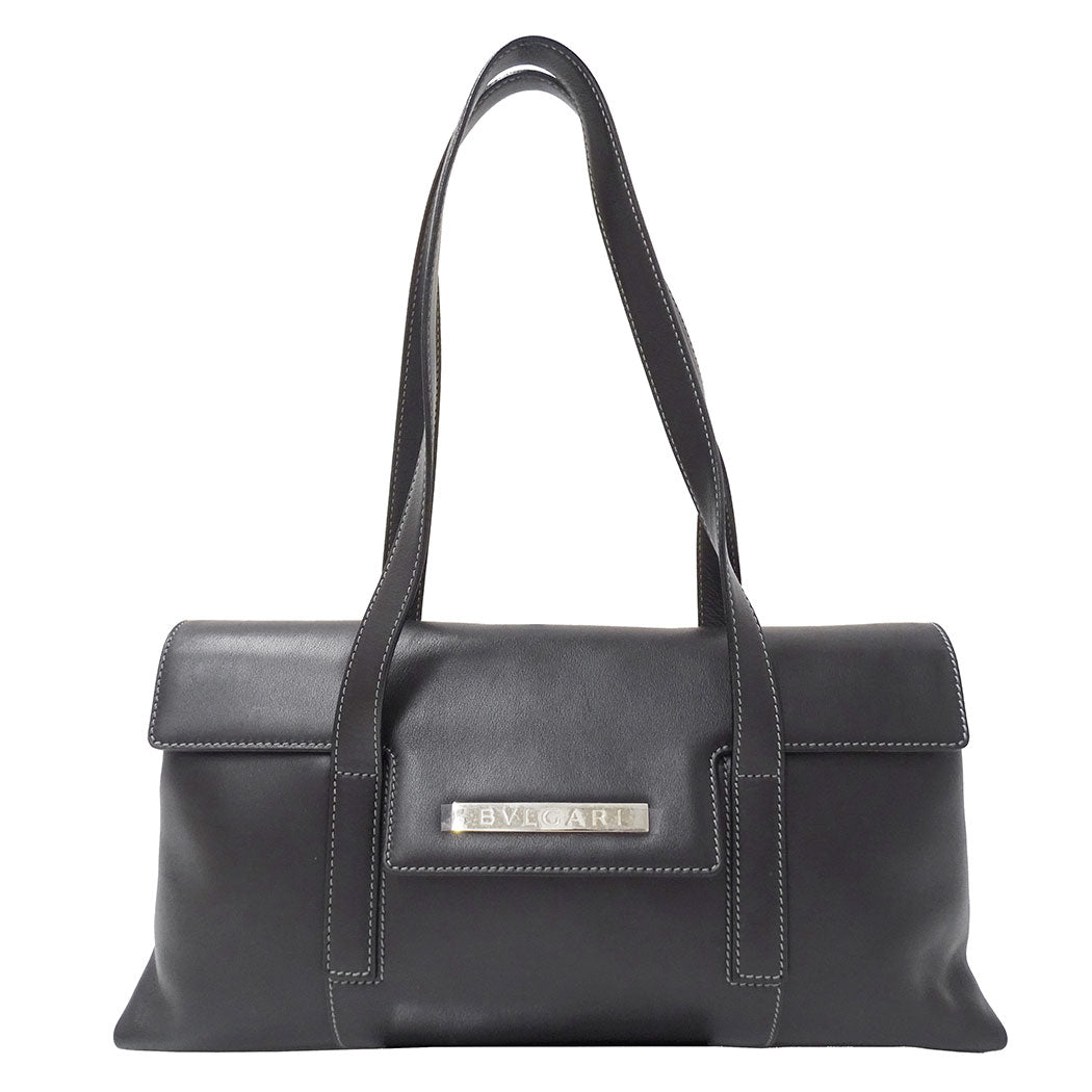 BVLGARI ブルガリ ハンドバッグ ブラック レザー レディース 【中古】