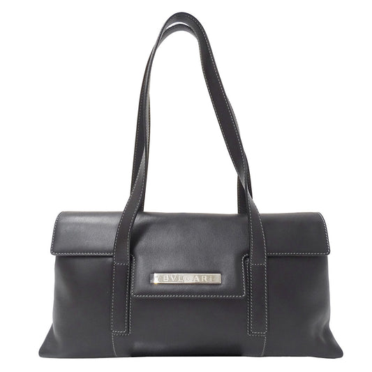 BVLGARI ブルガリ ハンドバッグ ブラック レザー レディース 【中古】