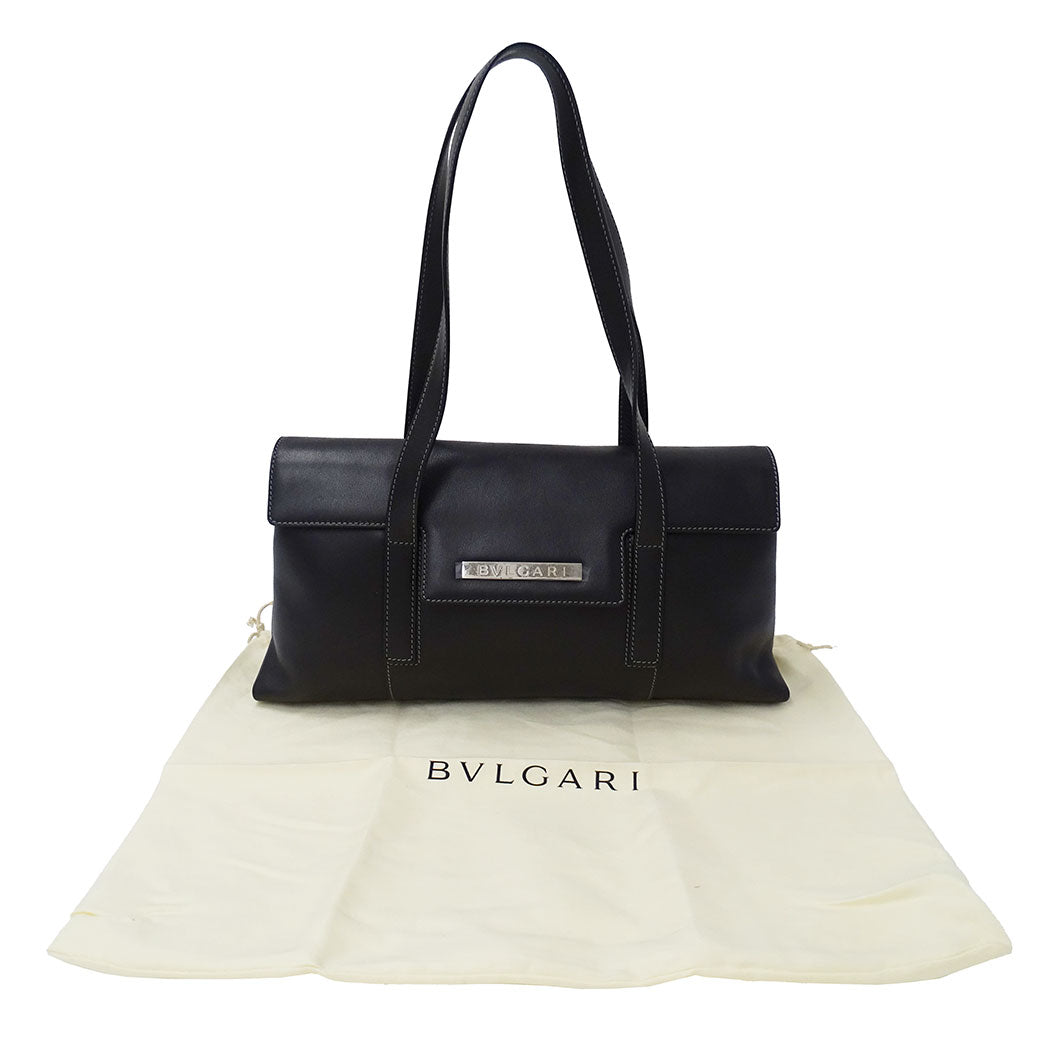 BVLGARI ブルガリ ハンドバッグ ブラック レザー レディース 【中古】