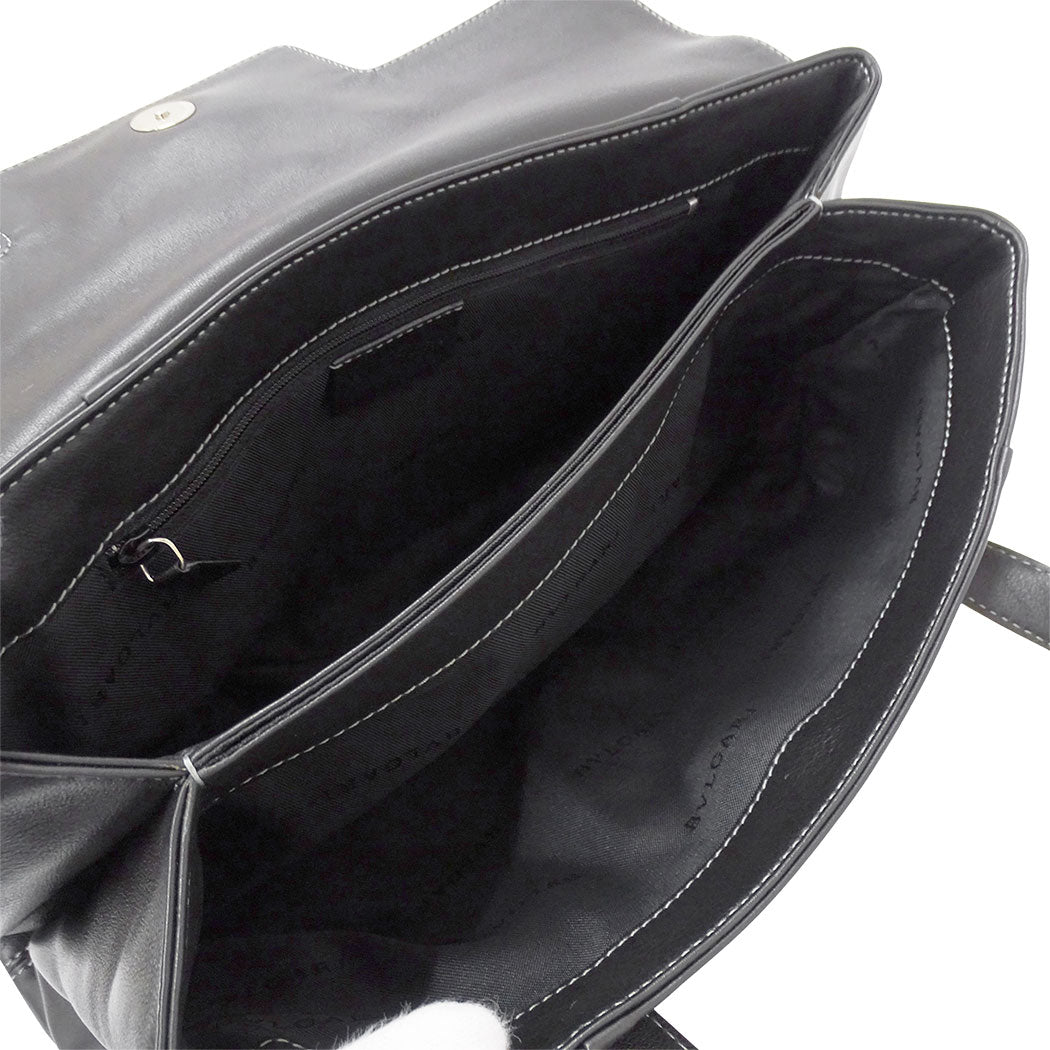BVLGARI ブルガリ ハンドバッグ ブラック レザー レディース 【中古】