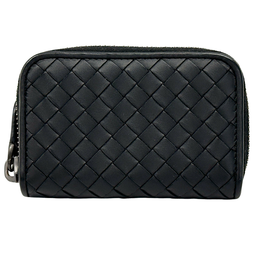 BOTTEGAVENETA ボッテガ・ヴェネタ コインケース イントレチャート ブラック レザー レディース メンズ 【中古】