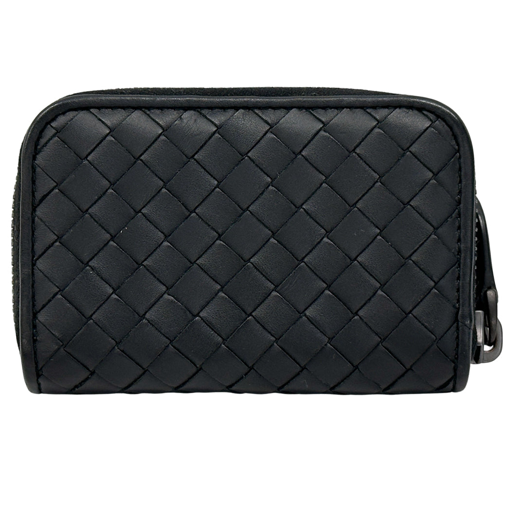 BOTTEGAVENETA ボッテガ・ヴェネタ コインケース イントレチャート ブラック レザー レディース メンズ 【中古】