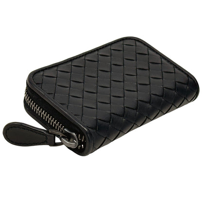 BOTTEGAVENETA ボッテガ・ヴェネタ コインケース イントレチャート ブラック レザー レディース メンズ 【中古】
