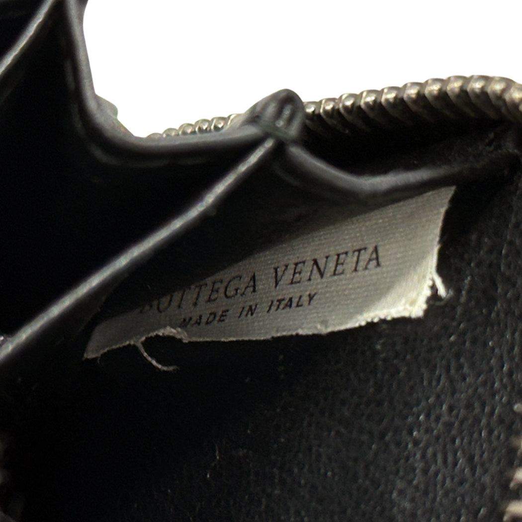 BOTTEGAVENETA ボッテガ・ヴェネタ コインケース イントレチャート ブラック レザー レディース メンズ 【中古】