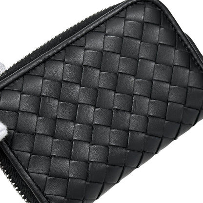 BOTTEGAVENETA ボッテガ・ヴェネタ コインケース イントレチャート ブラック レザー レディース メンズ 【中古】