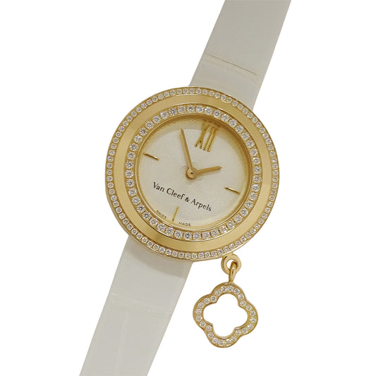 Van Cleef & Arpels ヴァンクリーフ＆アーペル チャーム ミニ VCARO29800 レディース 腕時計 クオーツ 750PG レザー 点検済み【中古】