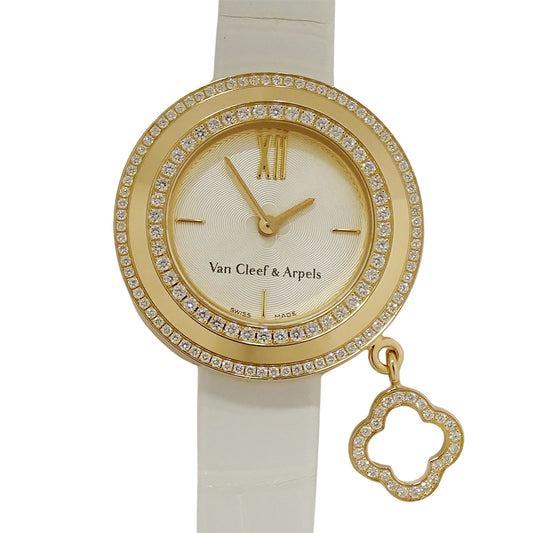 Van Cleef & Arpels ヴァンクリーフ＆アーペル チャーム ミニ VCARO29800 レディース 腕時計 クオーツ 750PG レザー 点検済み【中古】