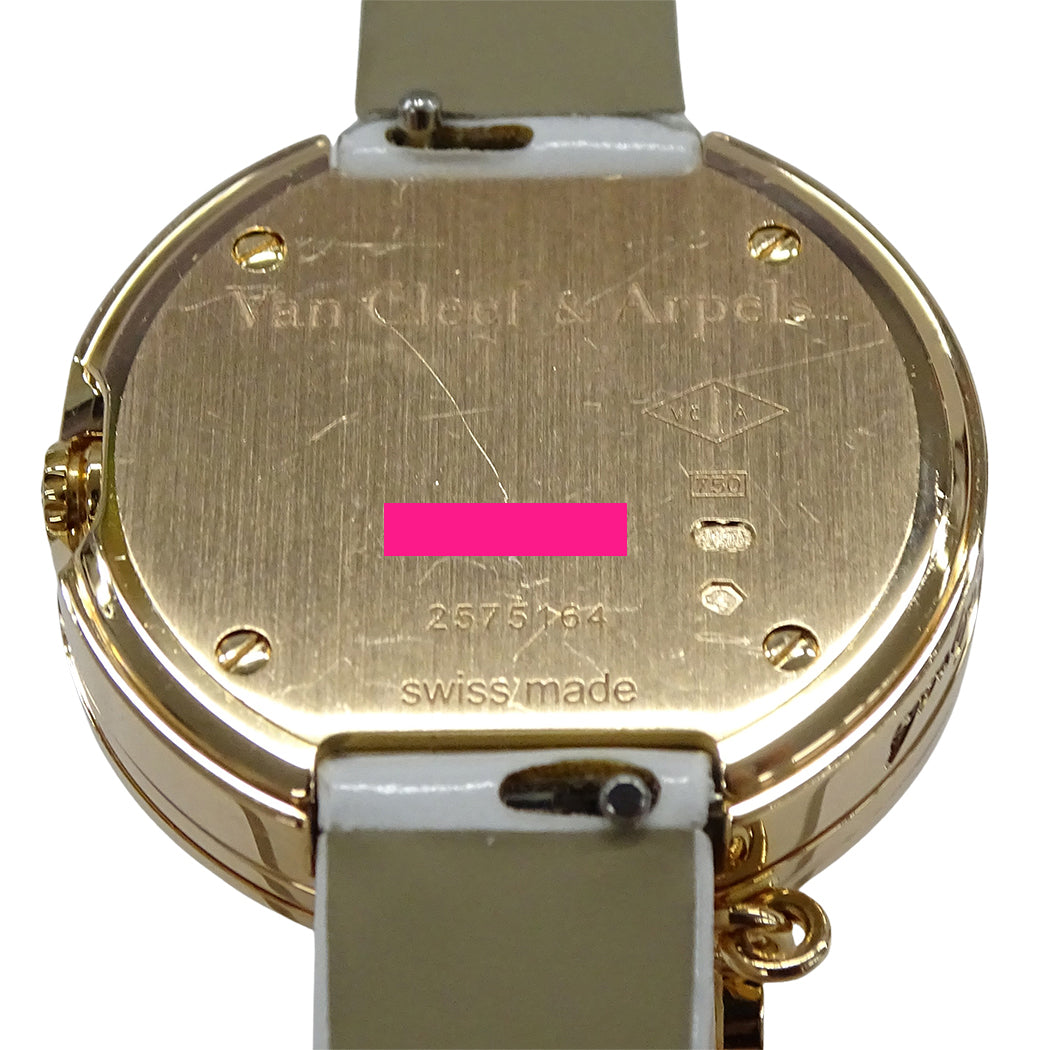 Van Cleef & Arpels ヴァンクリーフ＆アーペル チャーム ミニ VCARO29800 レディース 腕時計 クオーツ 750PG レザー 点検済み【中古】