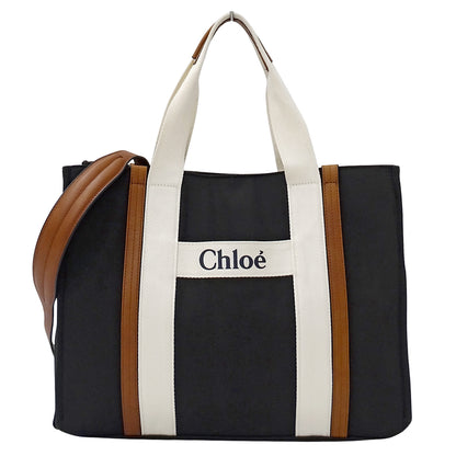 Chloe クロエ トートバッグ ブラック キャンバス レディース 【中古】