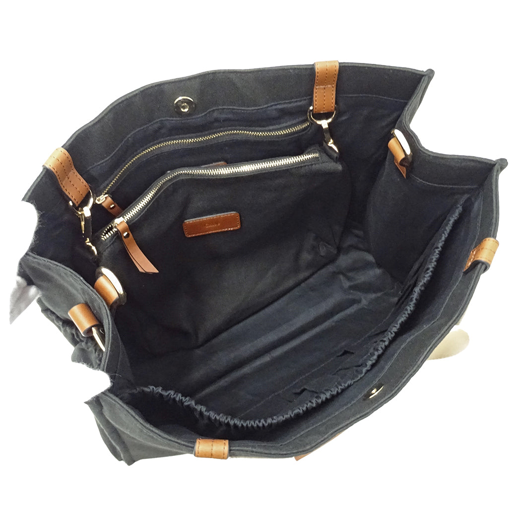 Chloe クロエ トートバッグ ブラック キャンバス レディース 【中古】