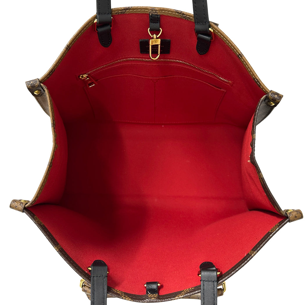 LOUIS VUITTON ルイ・ヴィトン オンザゴー MM 2wayバッグ モノグラム ジャイアント リバース ブラウン M45321 レディース 【中古】