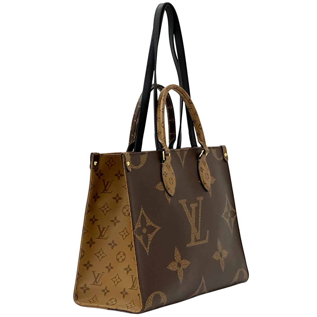 LOUIS VUITTON ルイ・ヴィトン オンザゴー MM 2wayバッグ モノグラム ジャイアント リバース ブラウン M45321 レディース 【中古】