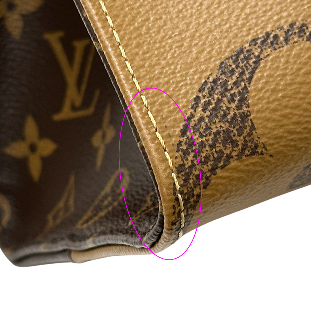 LOUIS VUITTON ルイ・ヴィトン オンザゴー MM 2wayバッグ モノグラム ジャイアント リバース ブラウン M45321 レディース 【中古】
