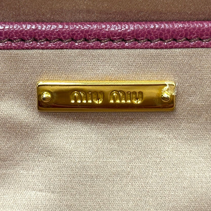 MIUMIU ミュウミュウ 2wayバッグ ピンク レザー レディース 【中古】