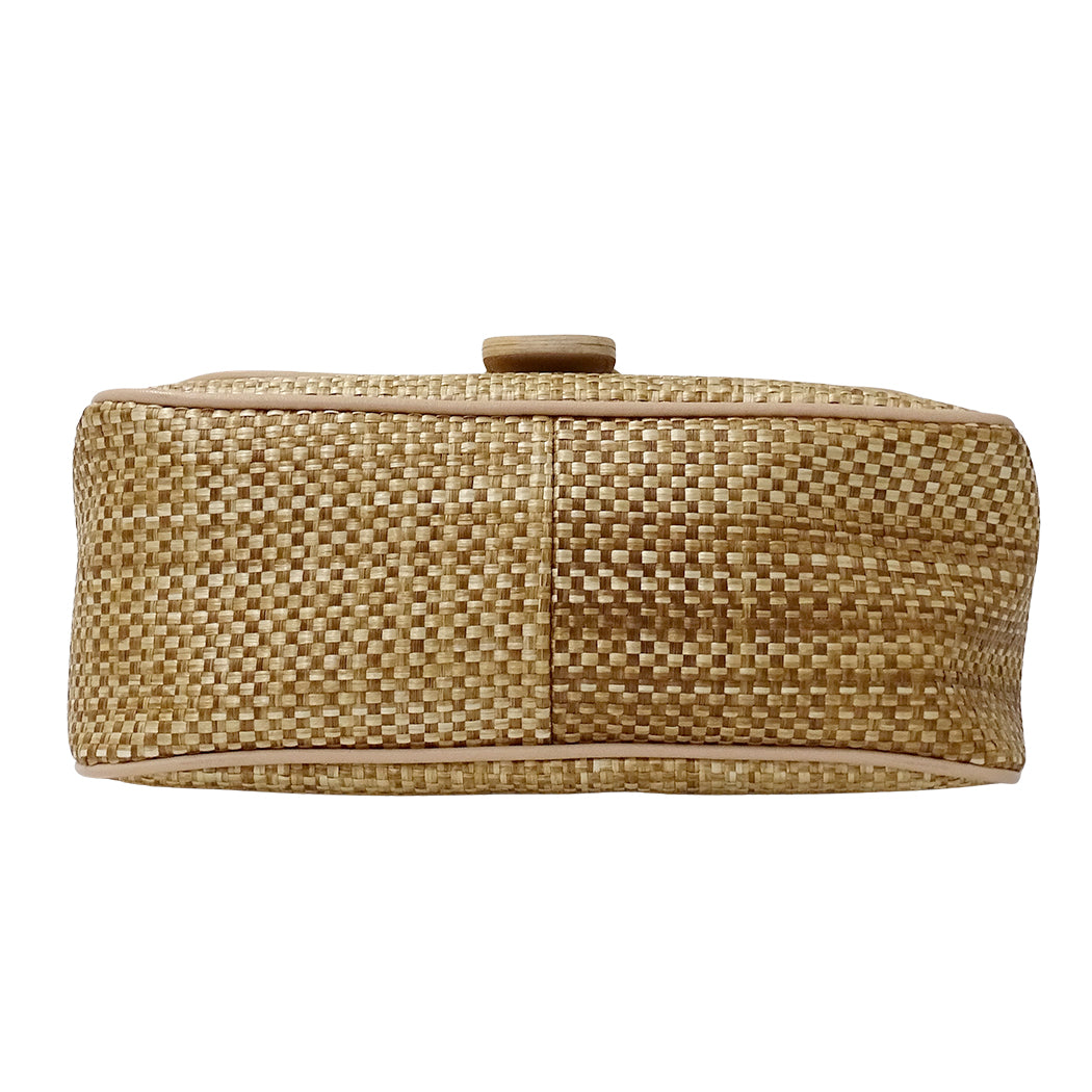Chloe クロエ ハンドバッグ ベージュ ピンク 麦わら ストロー レディース 【中古】