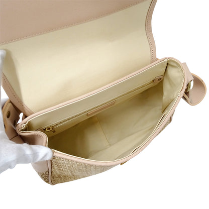 Chloe クロエ ハンドバッグ ベージュ ピンク 麦わら ストロー レディース 【中古】