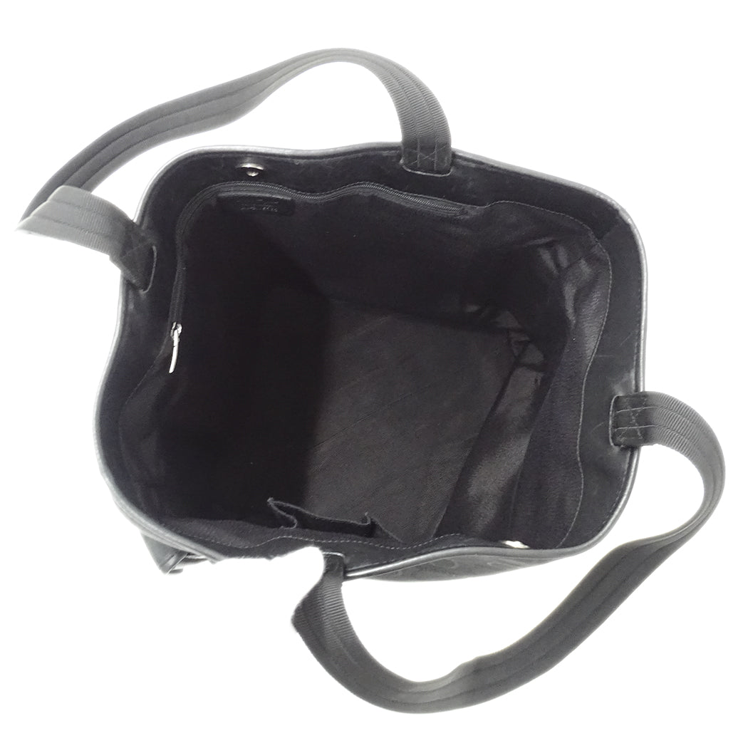 Ferragamo フェラガモ トートバッグ ガンチーニ ブラック AU 21 5763 キャンバス レディース 【中古】
